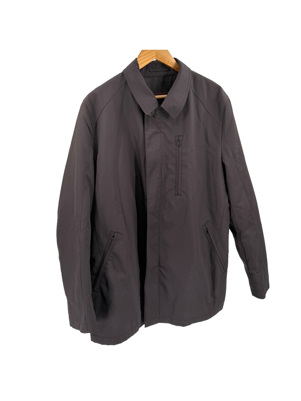 Vintage 90s Sanyo Gray Quilted Lined Raincoat Jacket
